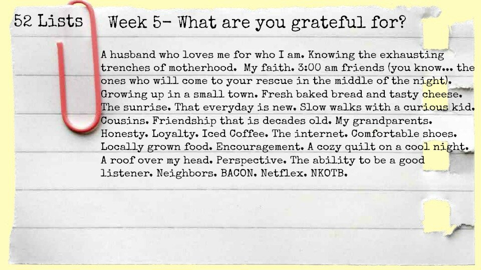 What are you grateful for? 