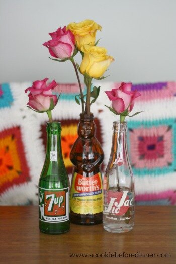 Flowers In Vintage Bottles