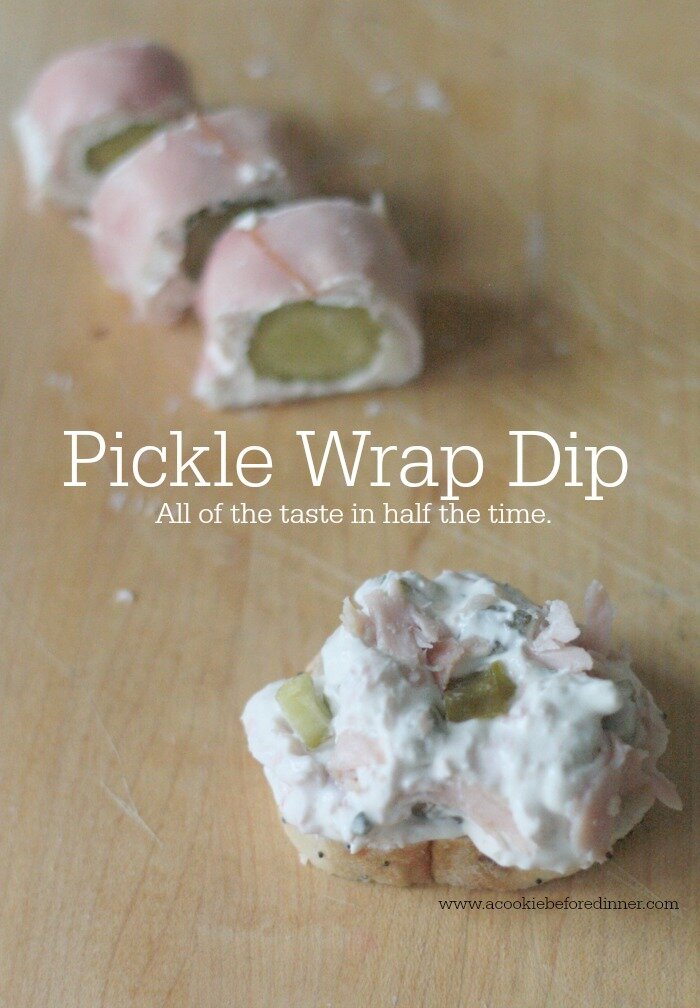 Pickle Wrap Dip combines the flavors of ham and pickle wraps (also called ham and pickle roll ups). You get all of the flavor without the hassle of making the pickle wraps! 