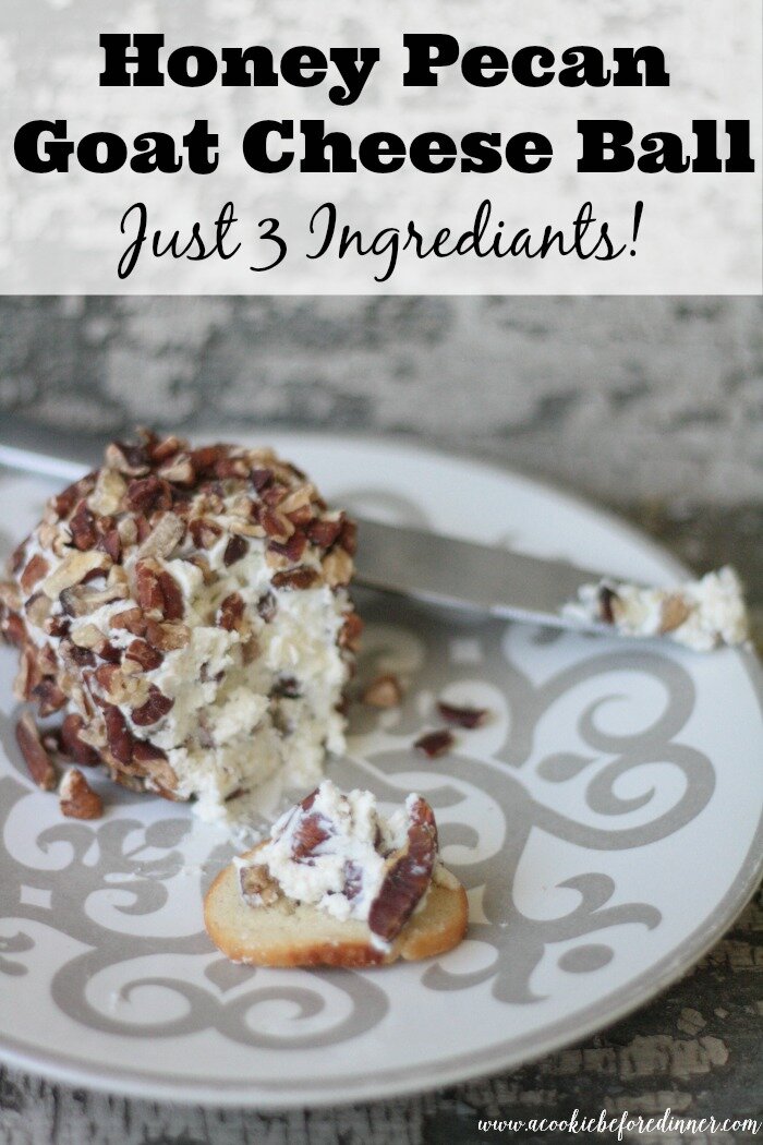 Honey pecan goat cheese balls are awesome! They're a simple appetizer recipe that is great for budget meals, or clean eating cheat recipes. 