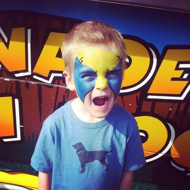 Malone's painted Wolverine Face at the Westfield Fair
